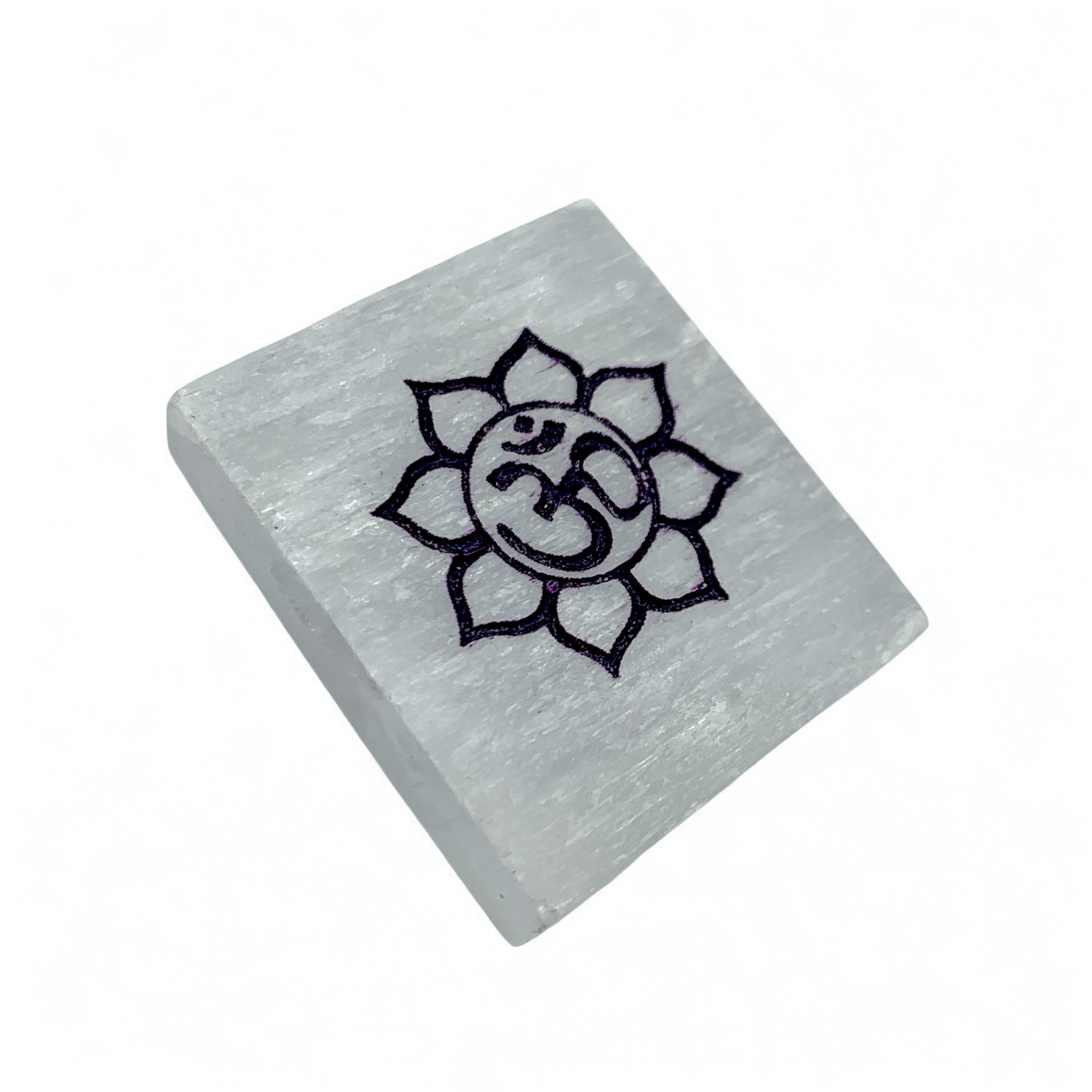 Crown Chakra Engraved Selenite Bar $12