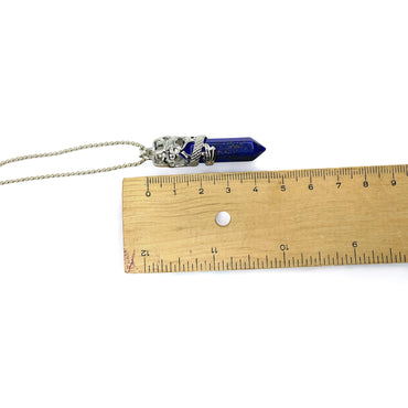 Necklace - Dragon Wrapped Double Terminated Lapis Lazuli