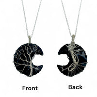 Necklace - Raw Obsidian Tree of Life $25