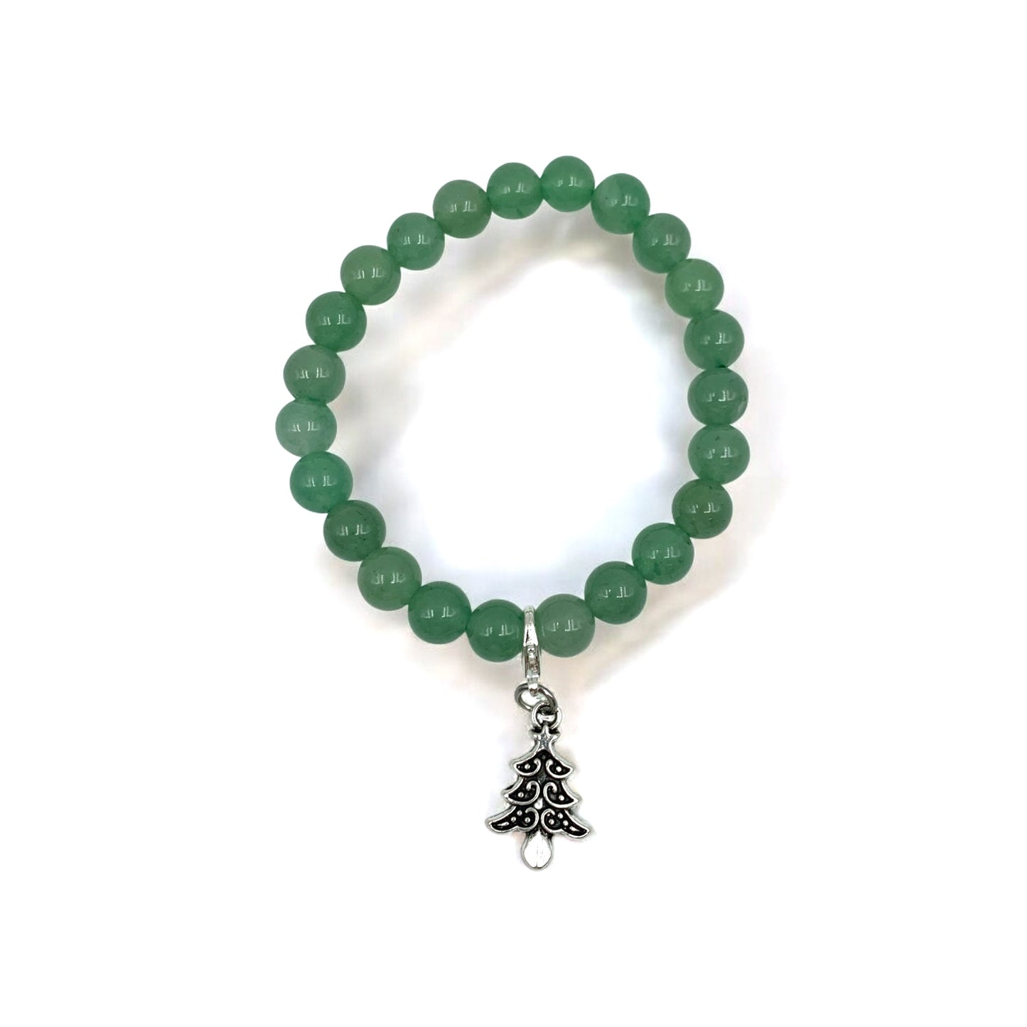 Bracelet - Aventurine Green with Tree Charm