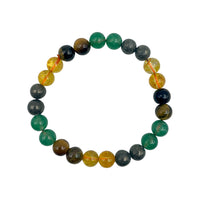 Bracelet - Citrine, Tiger eye, Green Aventurine & Pyrite 8 mm