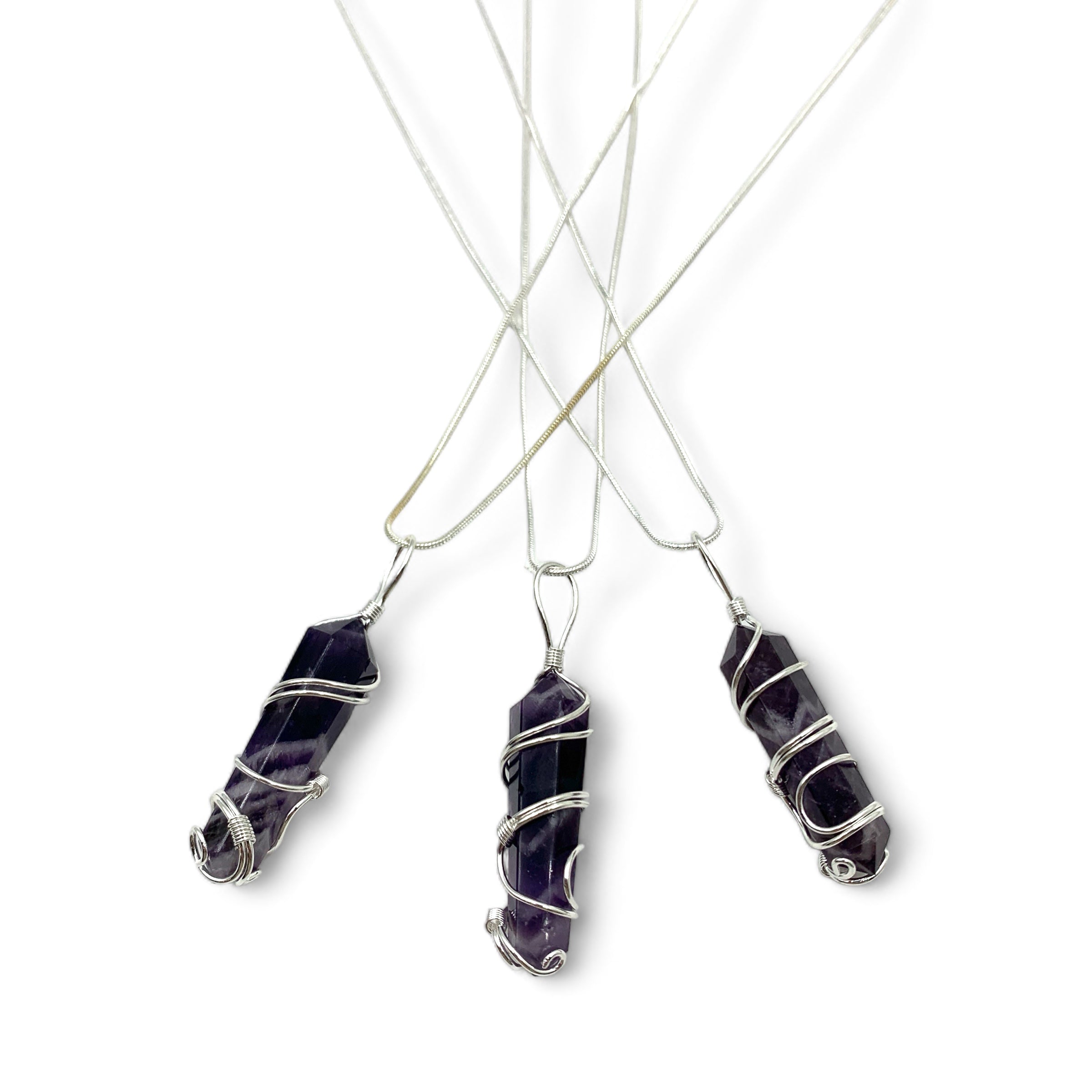 Necklace - Amethyst Crystal Point Wrapped $40