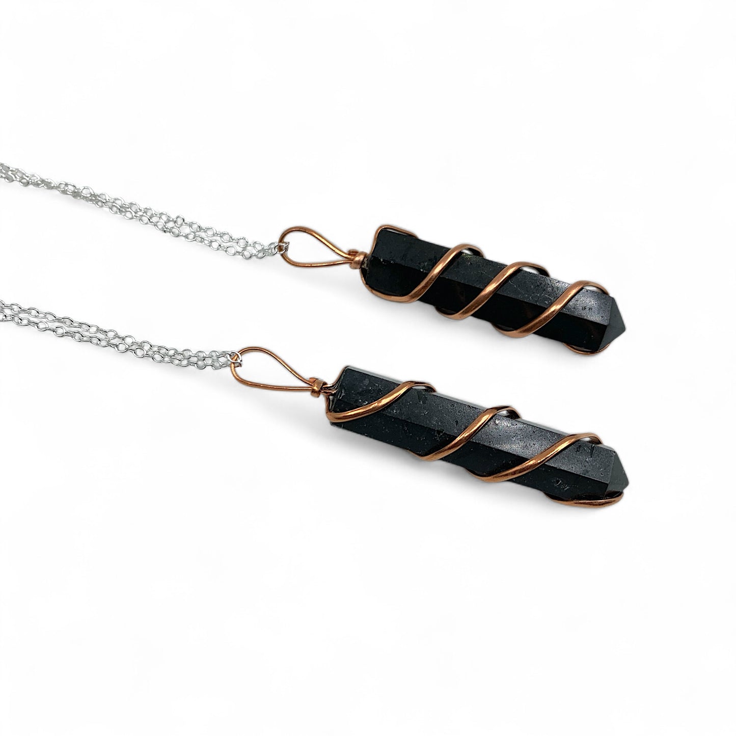 Necklace - Tourmaline Black Wrapped Pendant