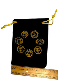 Bag - Velvet Seven Chakra Sanskrit 5"x 4"