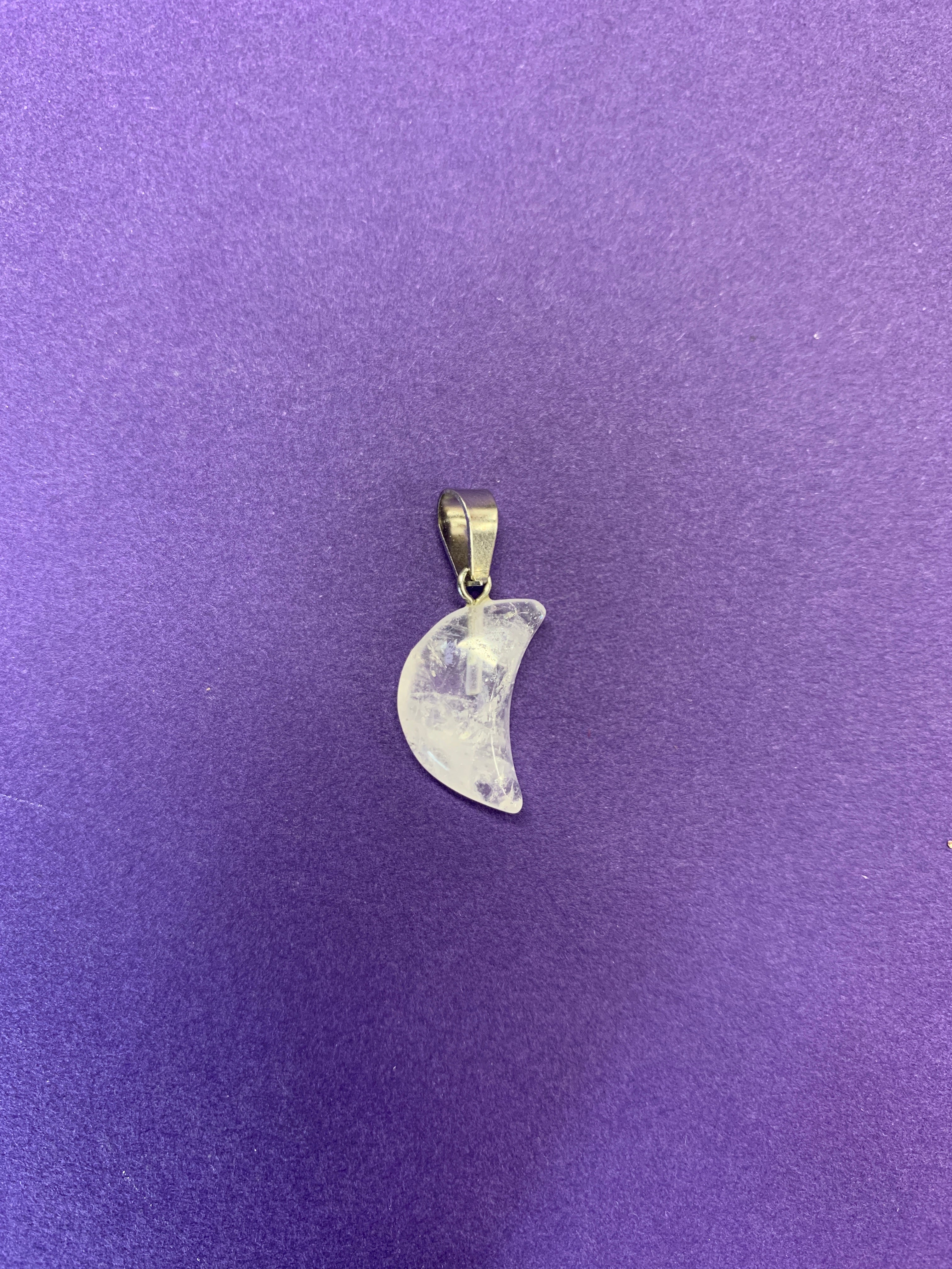 Pendant - Clear Quartz Moon $15