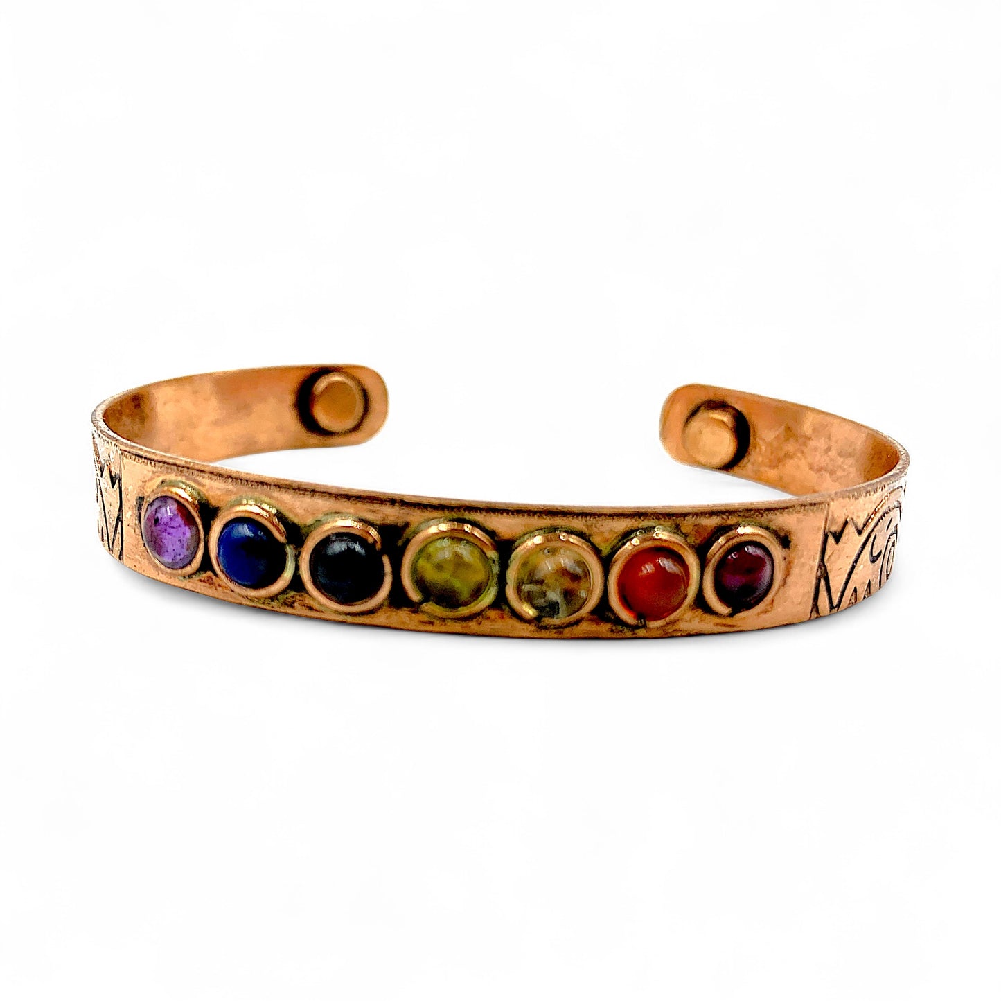 Bracelet - Copper Magnetic 7 Chakras Stones $35