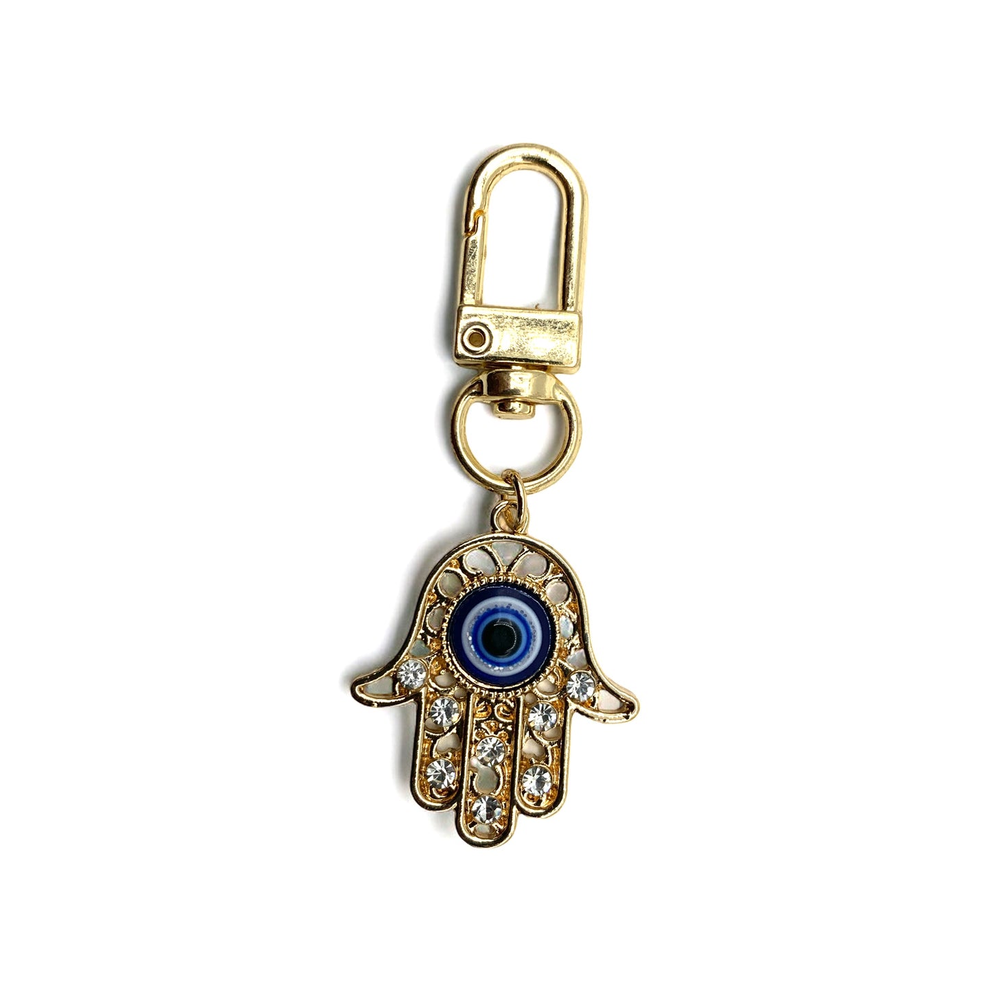 Keychain  - Evil Eye with Hamsa Charm