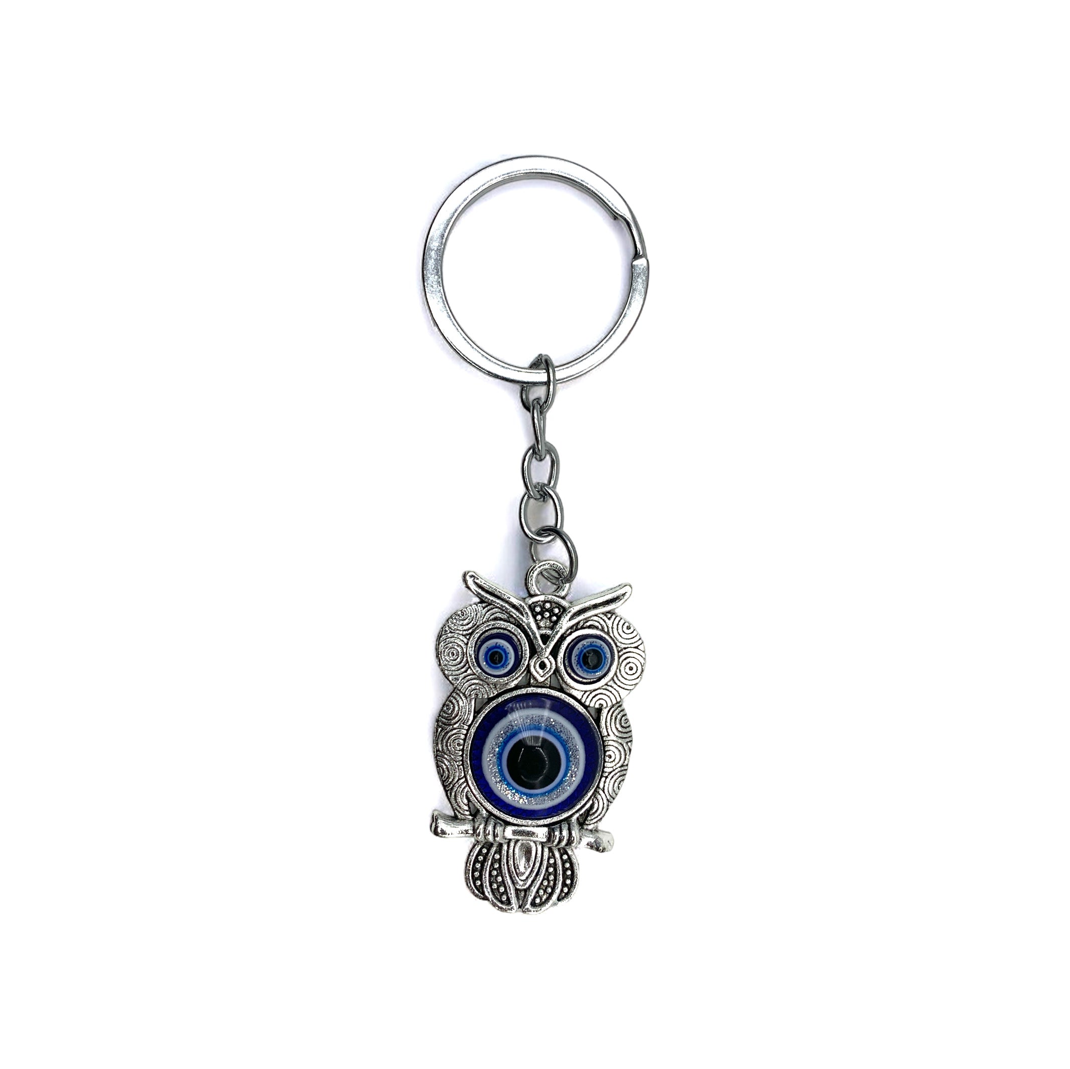 Keychain  - Blue Evil Eye Owl