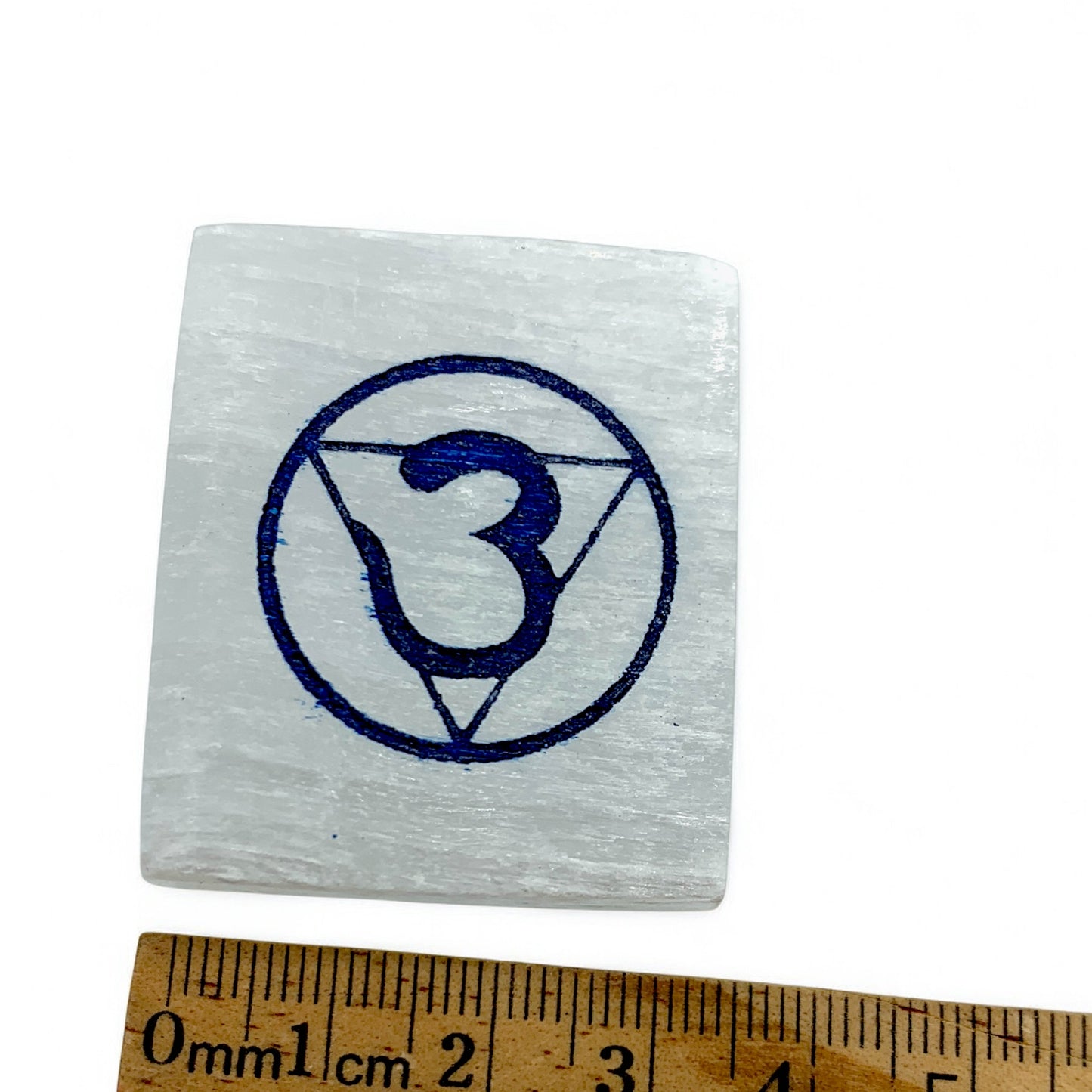 Third Eye Chakra Engraved Selenite Bar $12