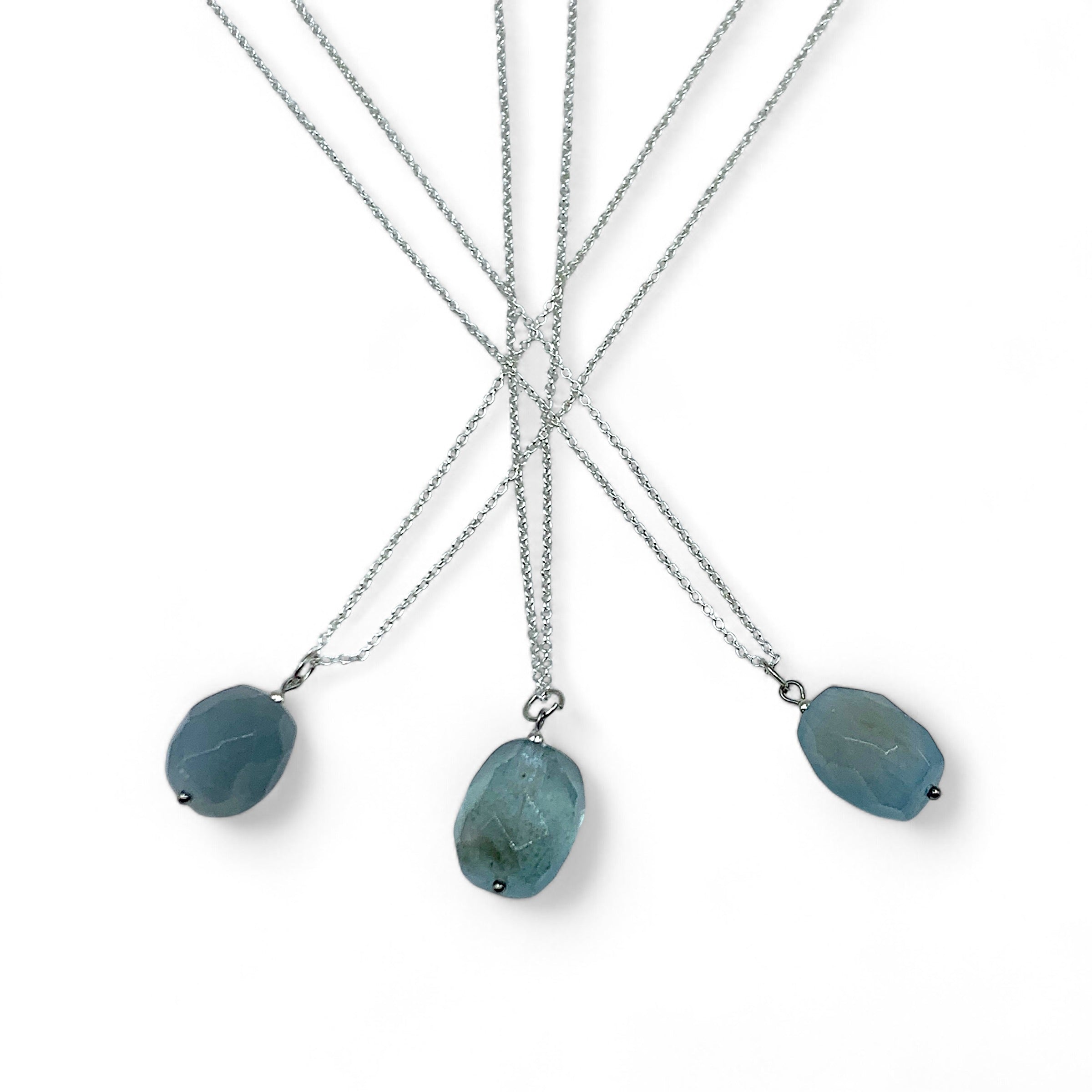 Necklace - Aquamarine Faceted $40