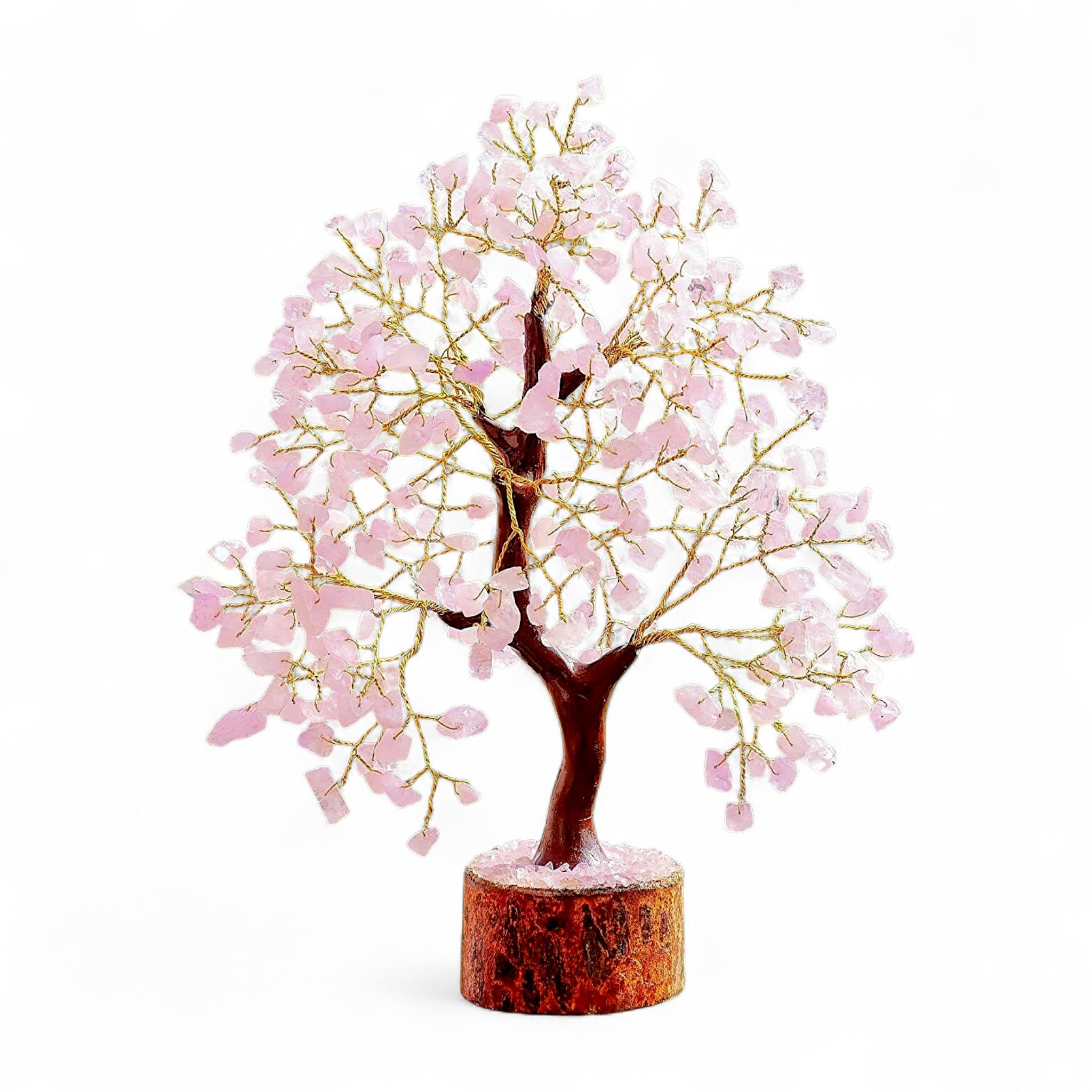 *9 Crystal Chip Tree - Rose Quartz