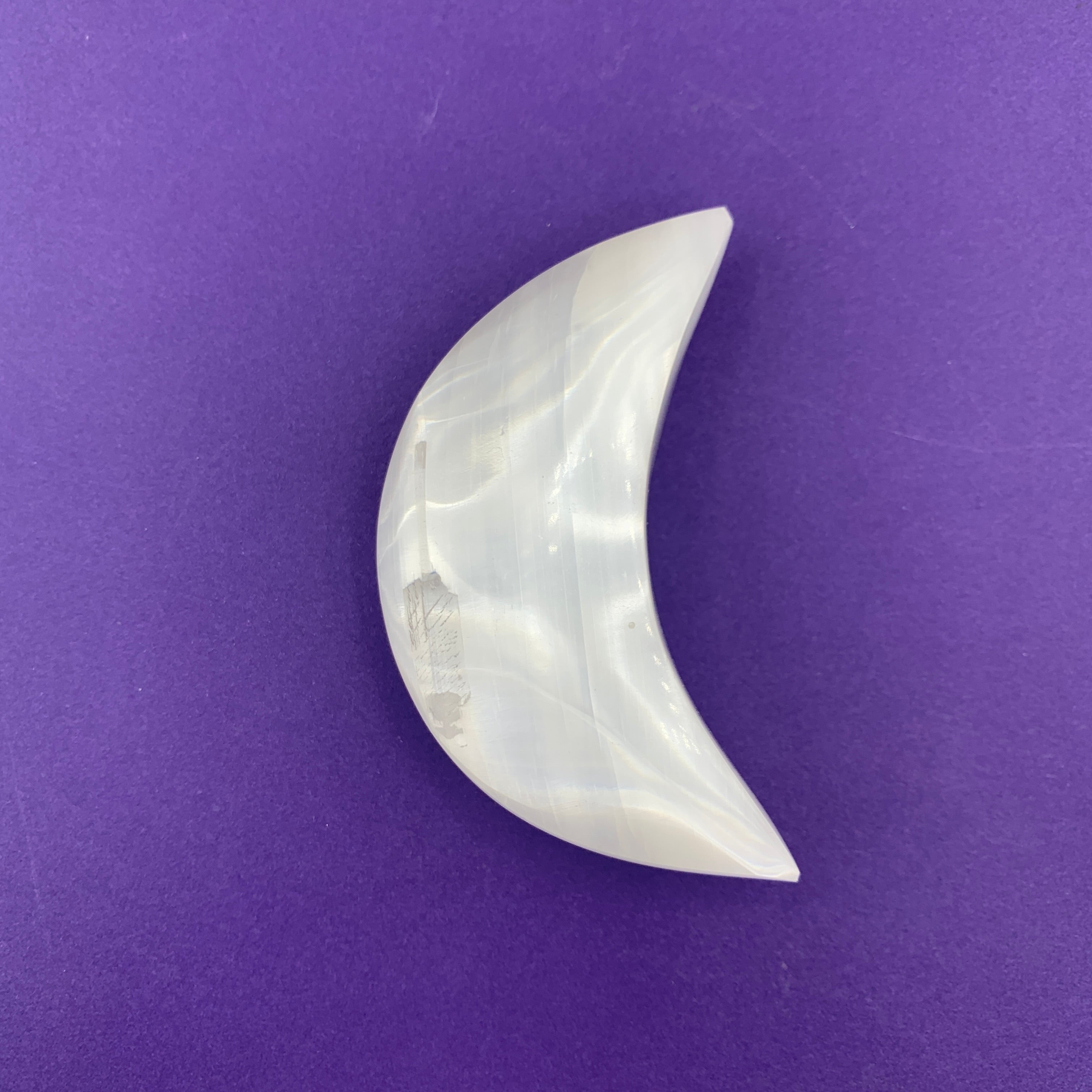 Selenite Puffy Moon $40