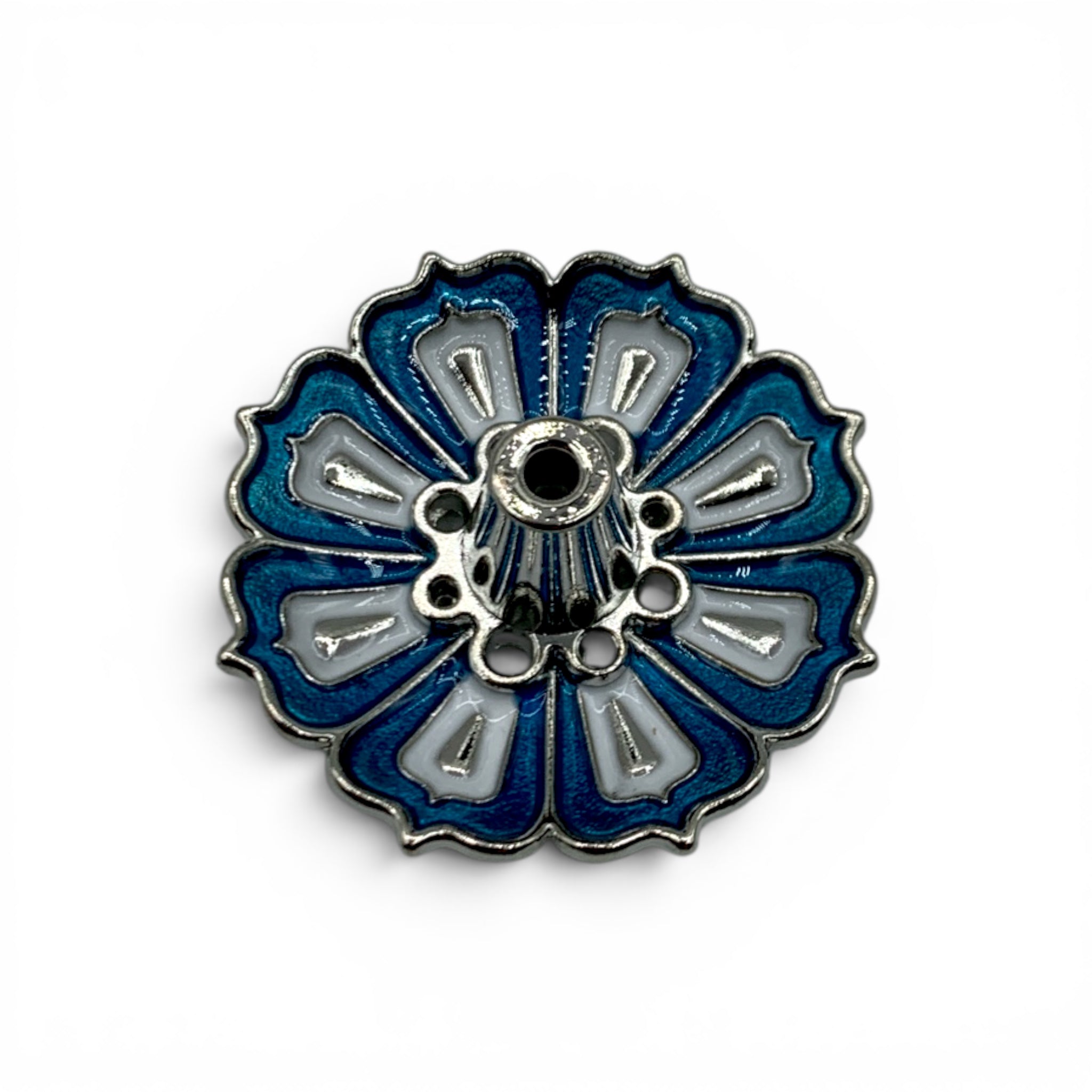 Incense Holder -  Lotus Blue Metal