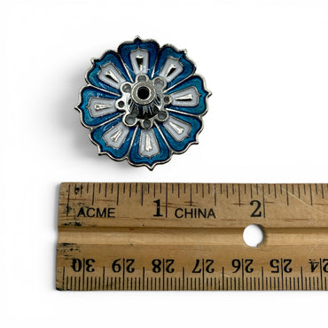 Incense Holder -  Lotus Blue Metal