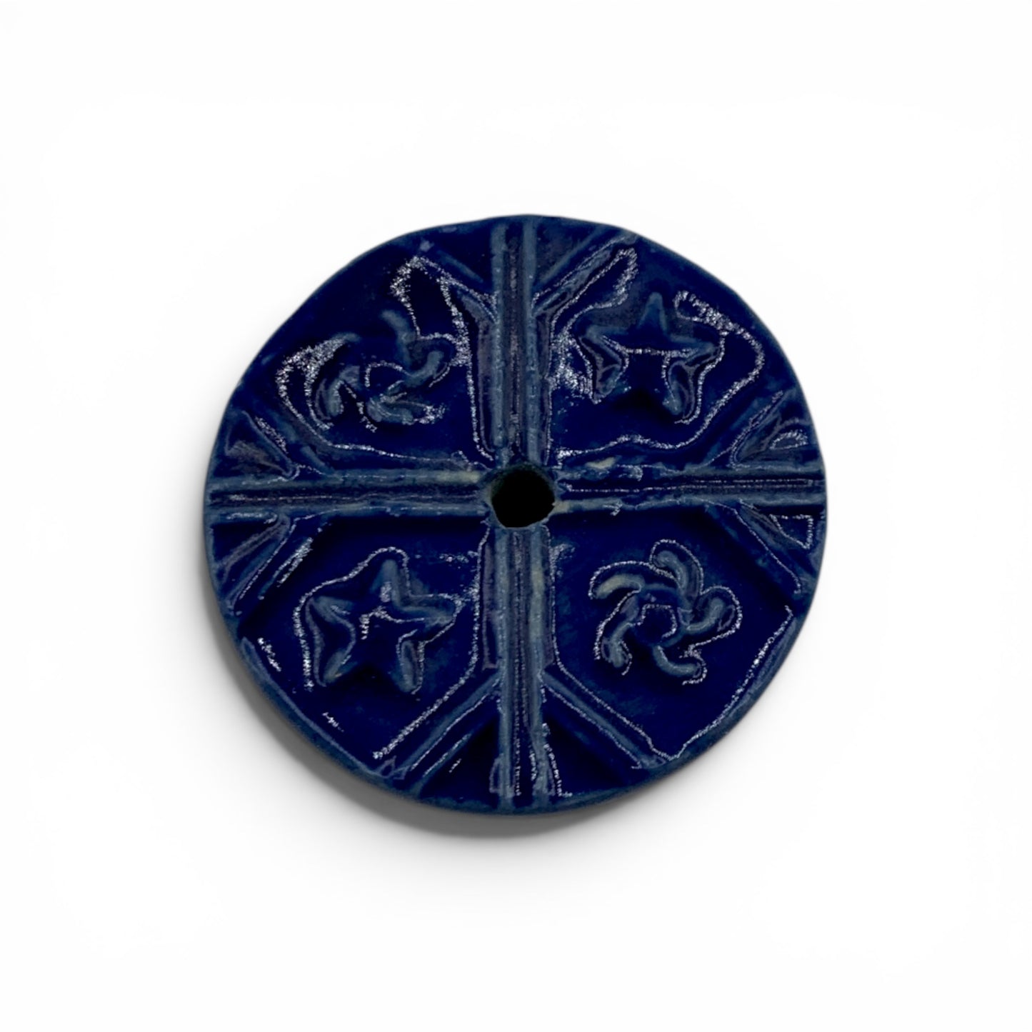 Incense Holder -  Blue Stars Ceramic