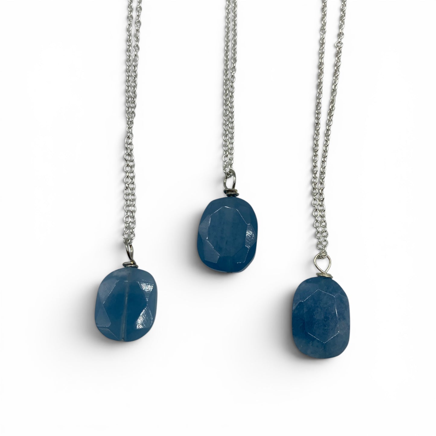 Necklace - Aquamarine Faceted Oval $30