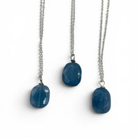 Necklace - Aquamarine Faceted Oval $30