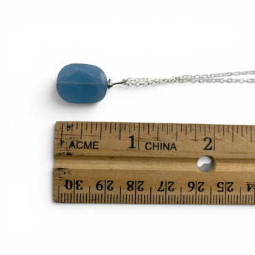 Necklace - Aquamarine Faceted Oval $30