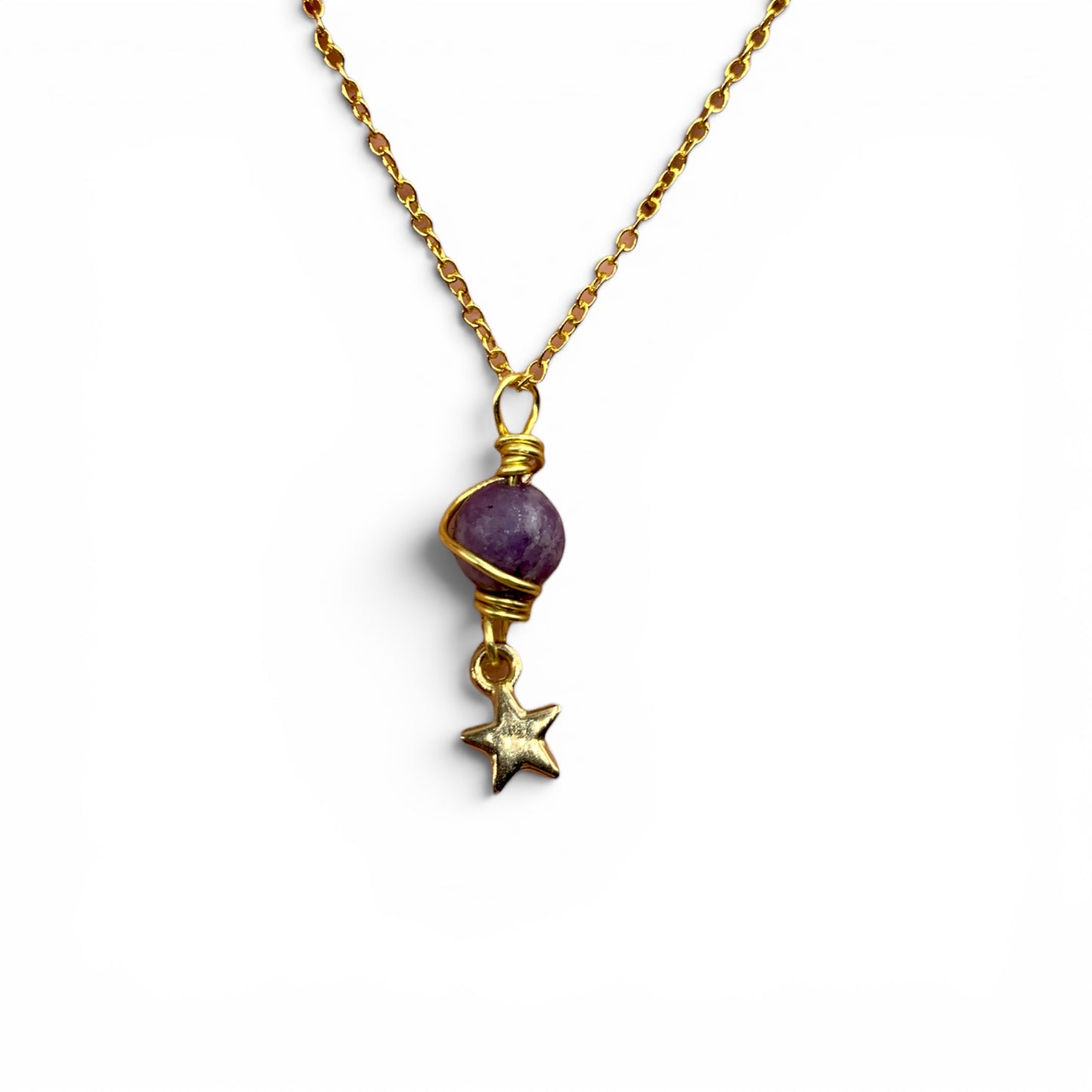 Necklace - Lepidolite Celestial Planet $25
