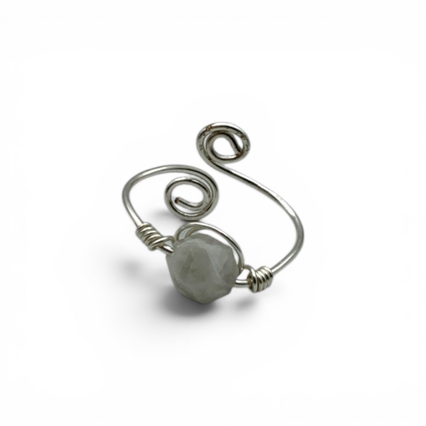 Ring - Moonstone Adjustable Wire Wrapped