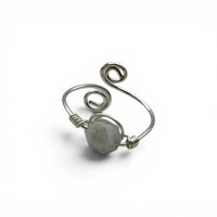 Ring - Moonstone Adjustable Wire Wrapped