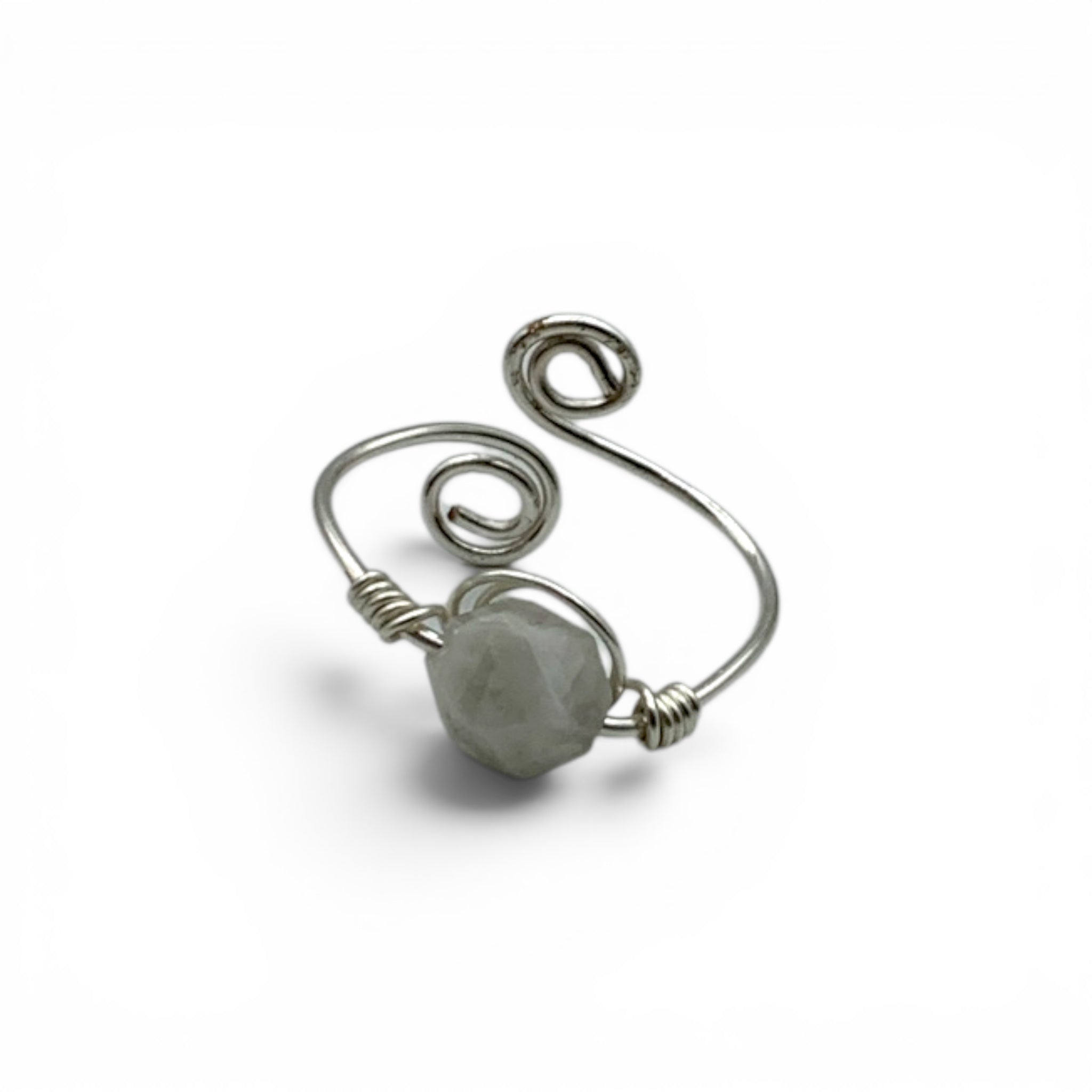 Ring - Moonstone Adjustable Wire Wrapped