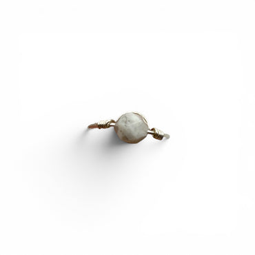 Ring - Moonstone Adjustable Wire Wrapped