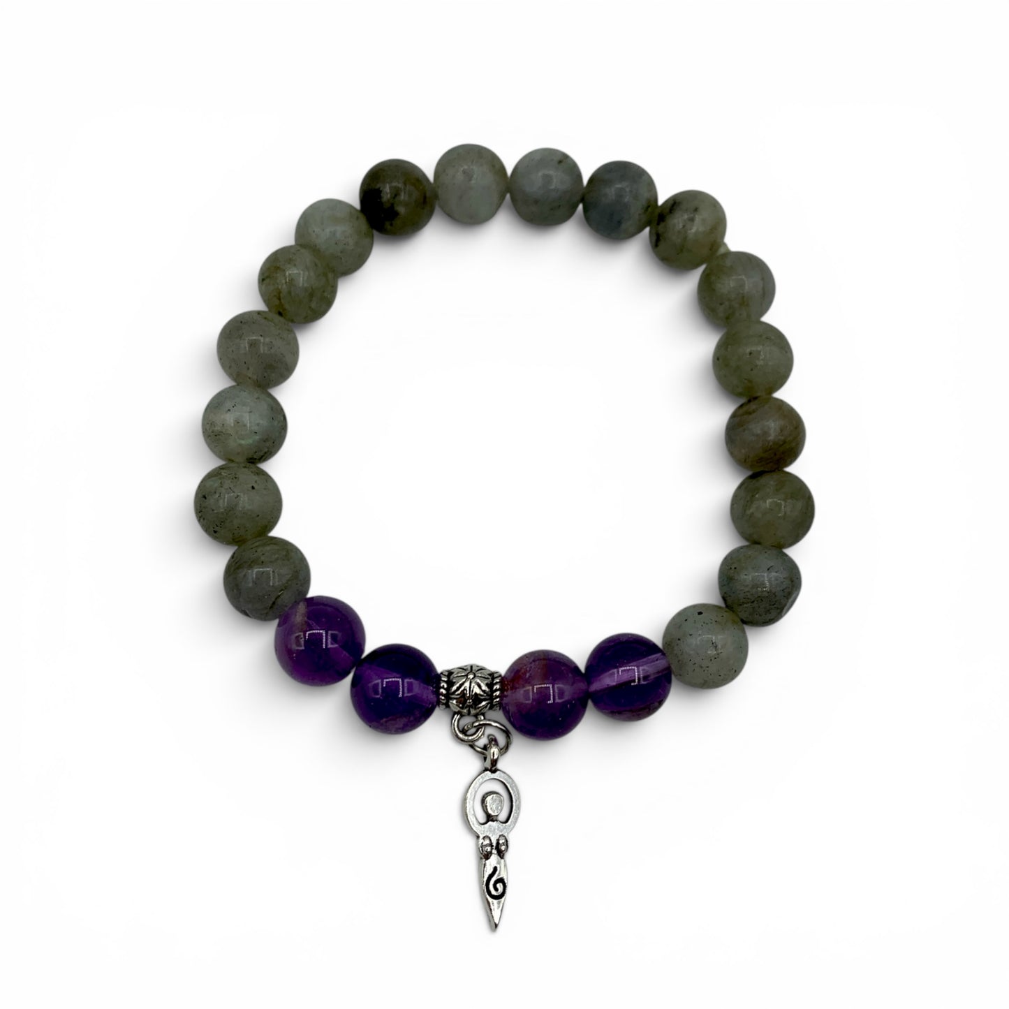 Bracelet - Labradorite & Amethyst Goddess Charm