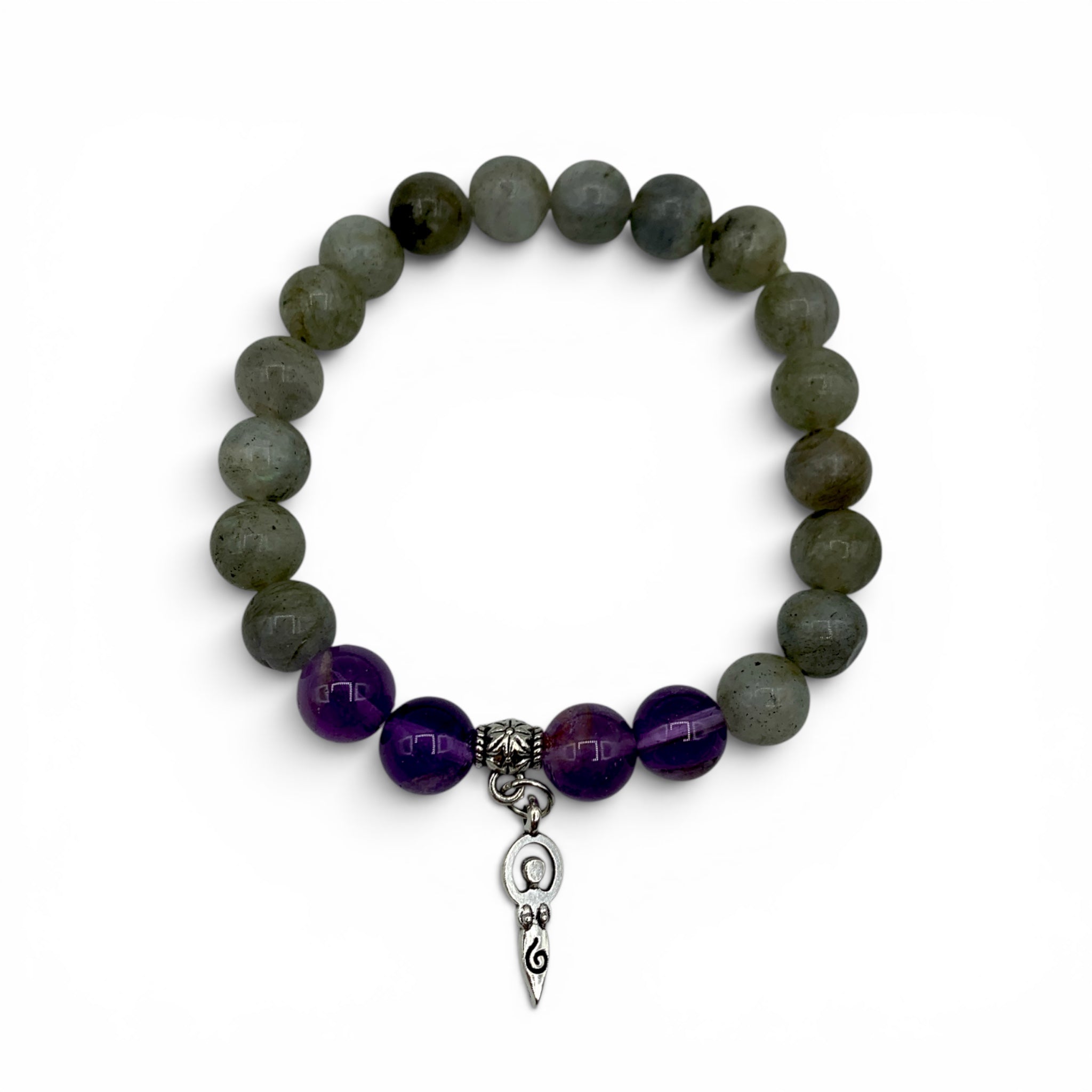 Bracelet - Labradorite & Amethyst Goddess Charm