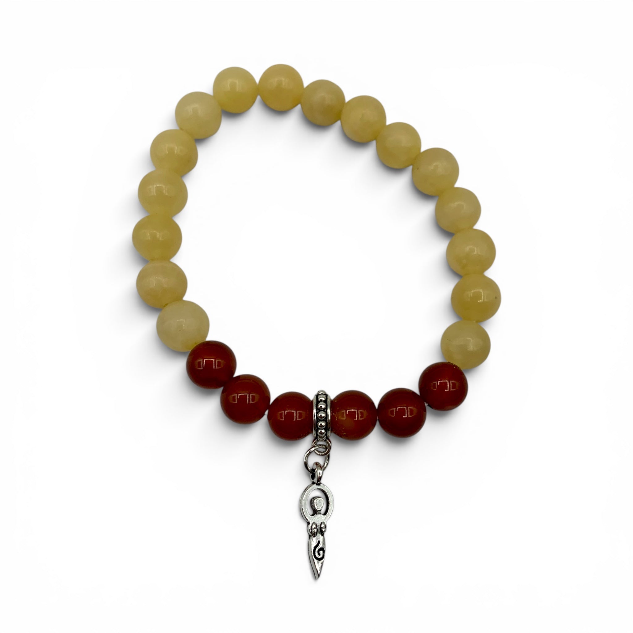 Bracelet - Calcite Orange & Carnelian Goddess Charm