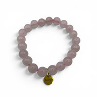 Bracelet - Rose Quartz 8mm Lover Girl Charm