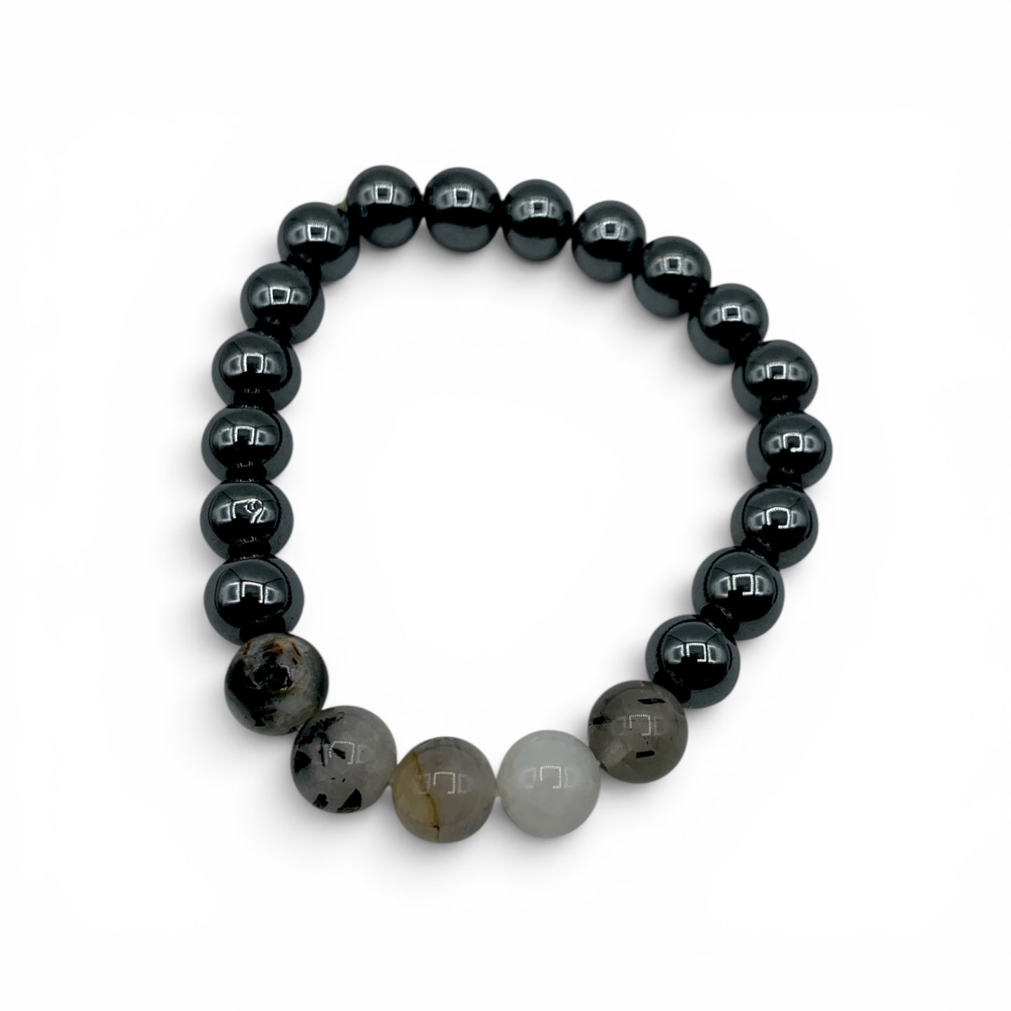 Bracelet - Hematite & Tourmalated Quartz