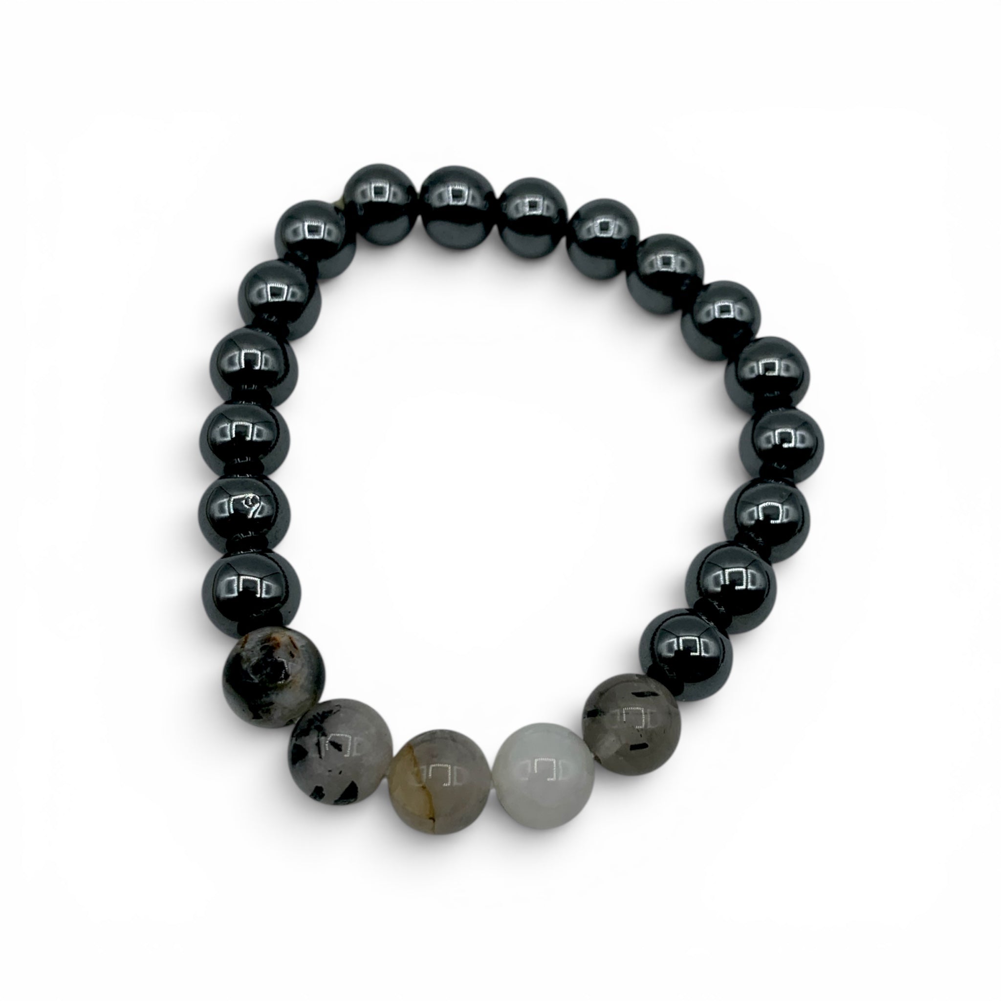 Bracelet - Hematite & Tourmalated Quartz