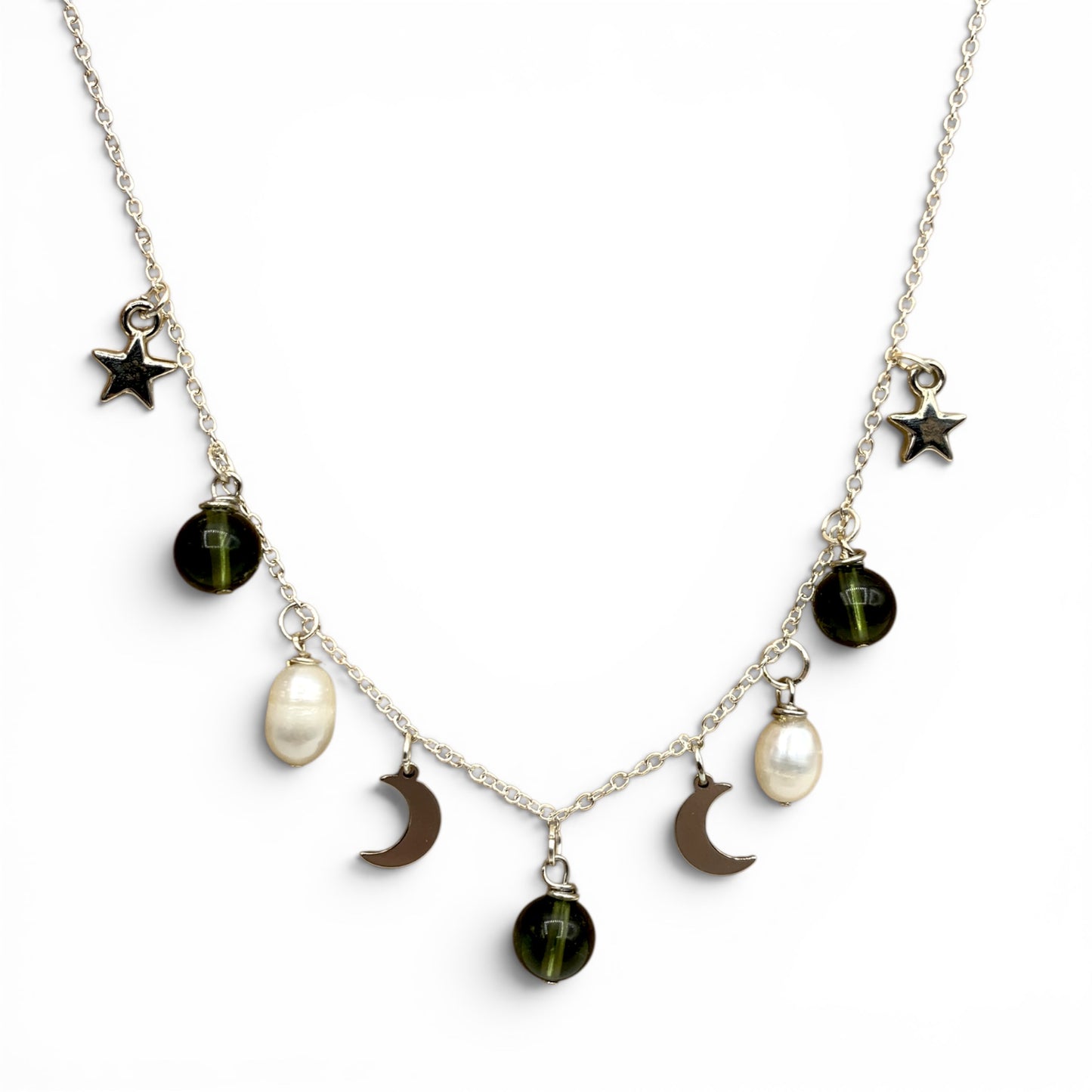 Necklace - Moldavite - "Celestial Sea"