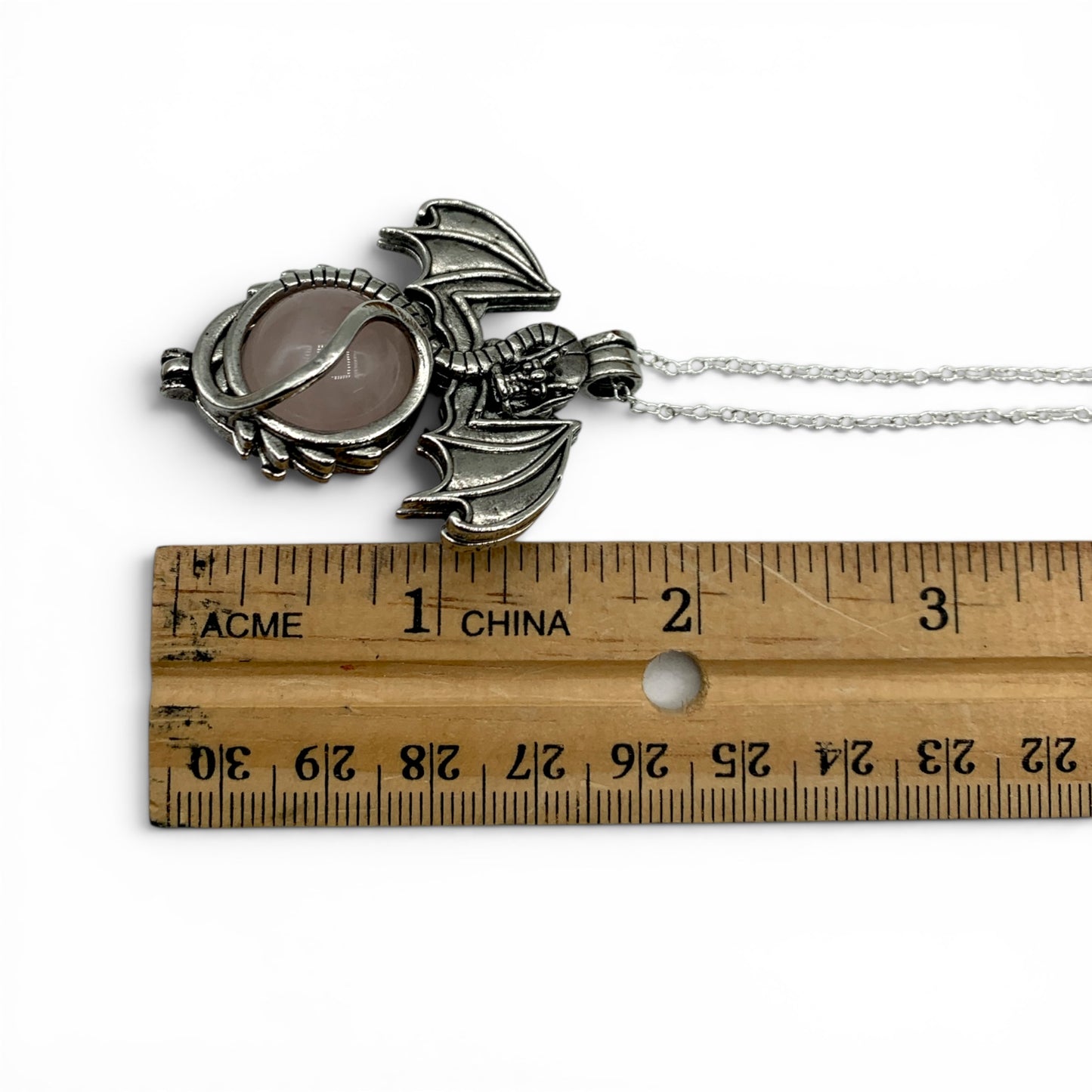 Necklace - Dragon Wrapped Rose Quartz Sphere $44