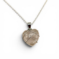 Necklace - Rose Quartz Wire Wrapped Heart $35