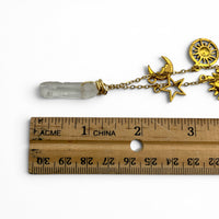 Necklace - Clear Quartz Celestial Charms $40
