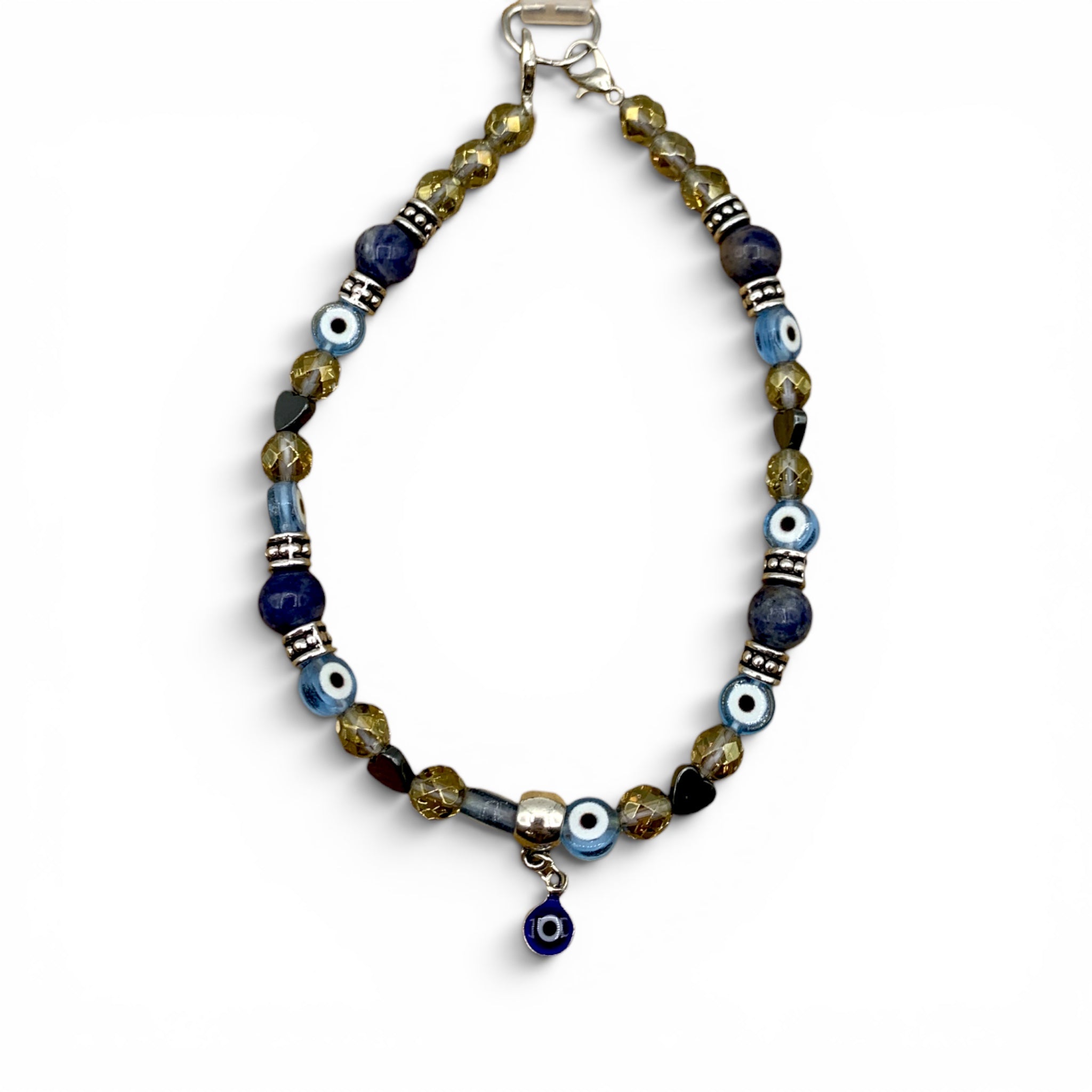 Crystal Phone Wristlet- Sodalite, Hematite and The Eye
