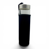 Glass Water Bottle - Amethyst & Metatron's Cube