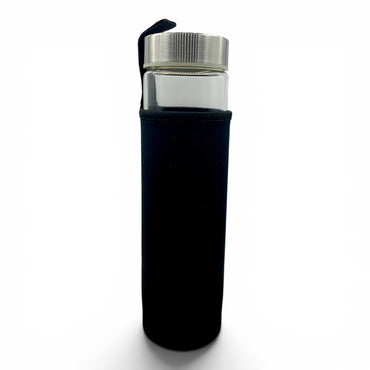 Glass Water Bottle - Amethyst & Metatron's Cube