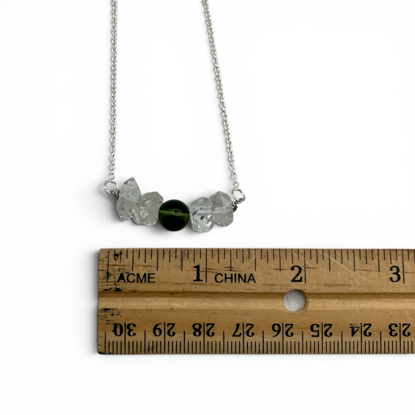 Necklace - Moldavite & Herkimer Diamond $160