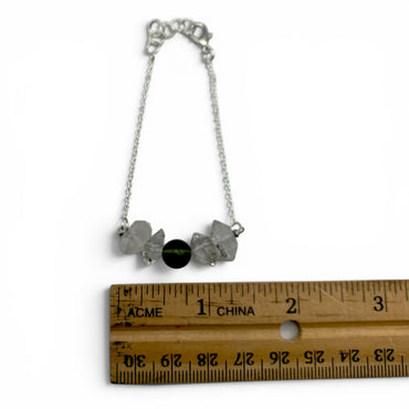 Bracelet - Moldavite & Herkimer Diamond $120