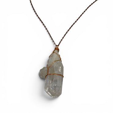 Necklace - Clear Quartz Copper