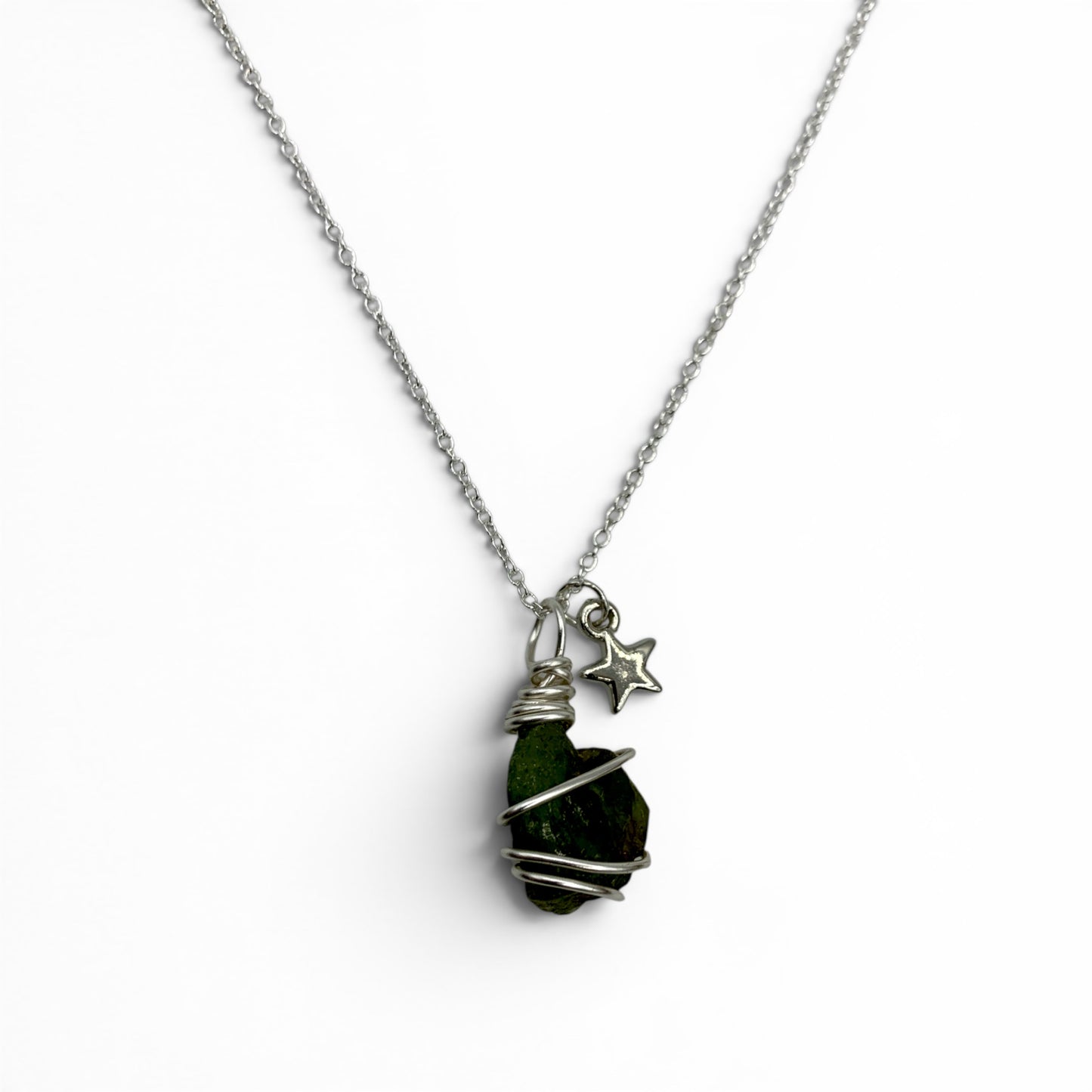 Necklace - Peridot Raw Star Charm $40