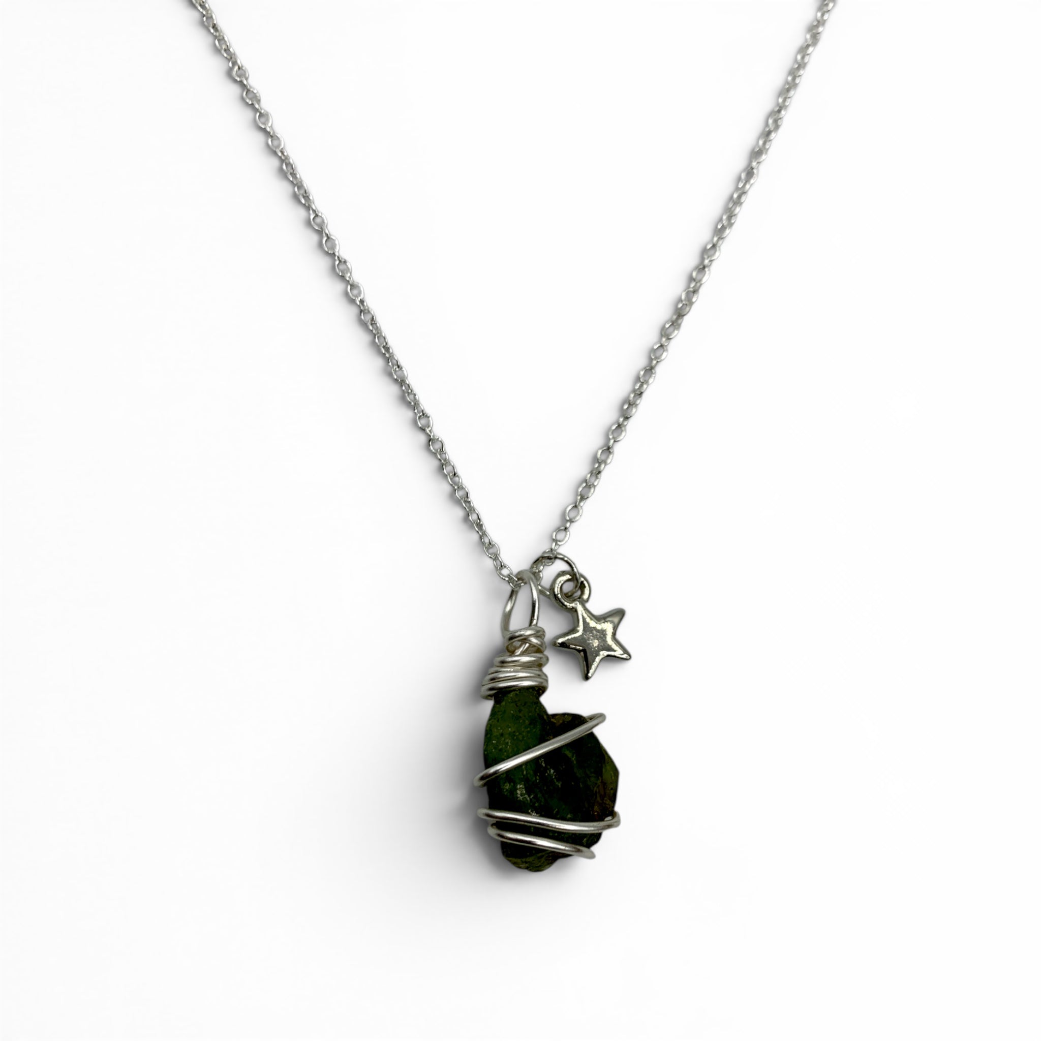 Necklace - Peridot Raw Star Charm $40