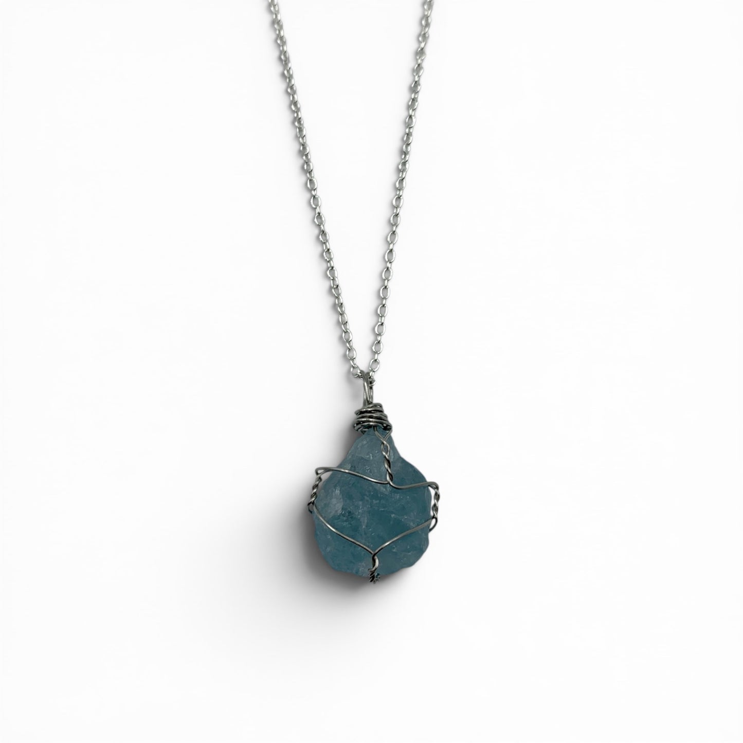Necklace - Aquamarine Wire Wrapped $35