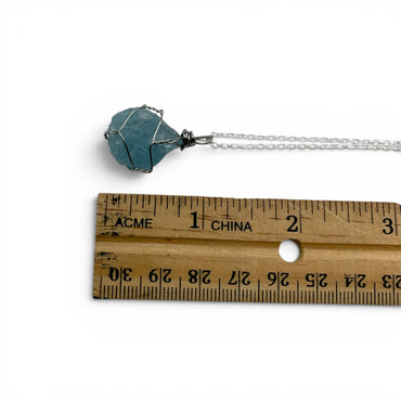 Necklace - Aquamarine Wire Wrapped $35