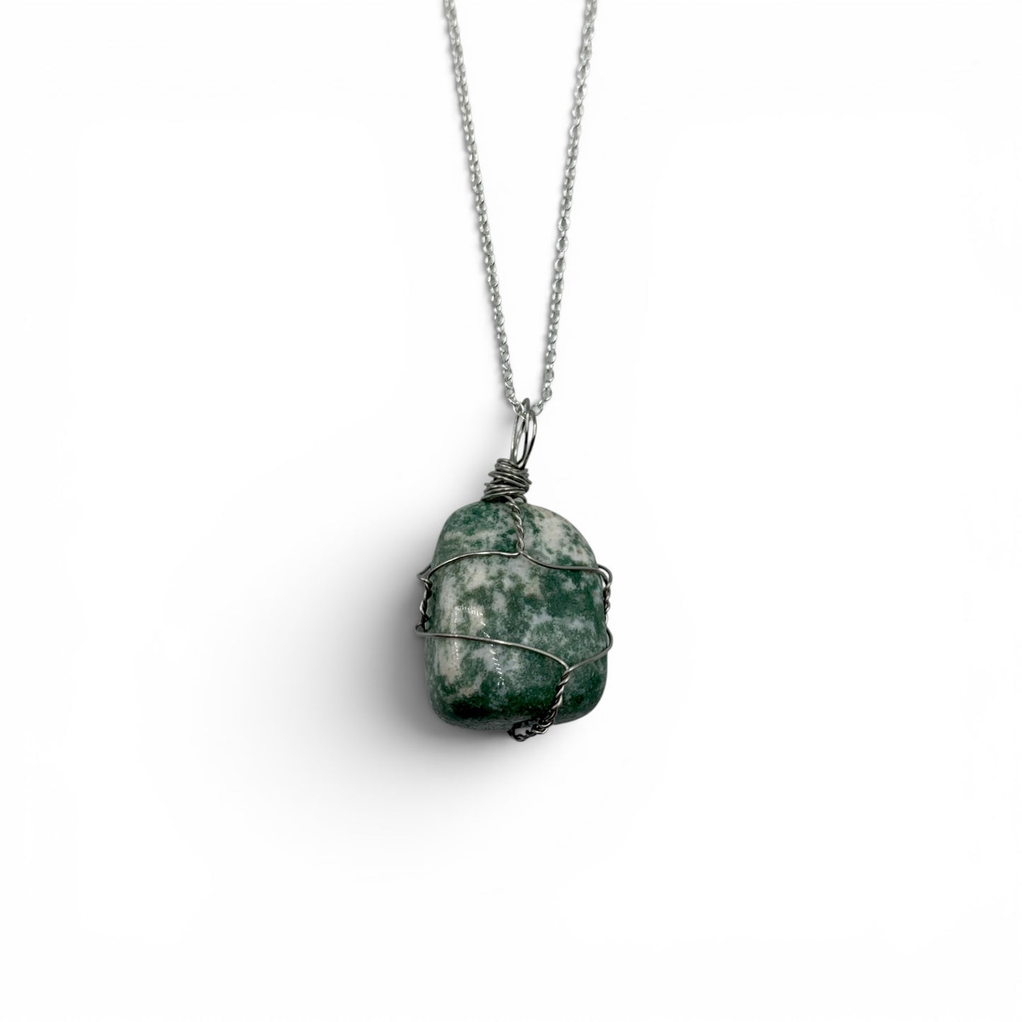 Necklace - Tree Agate Tumble Wire Wrapped $25