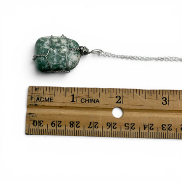 Necklace - Tree Agate Tumble Wire Wrapped $25