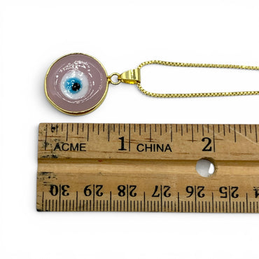 Necklace - The Eye Pink $25